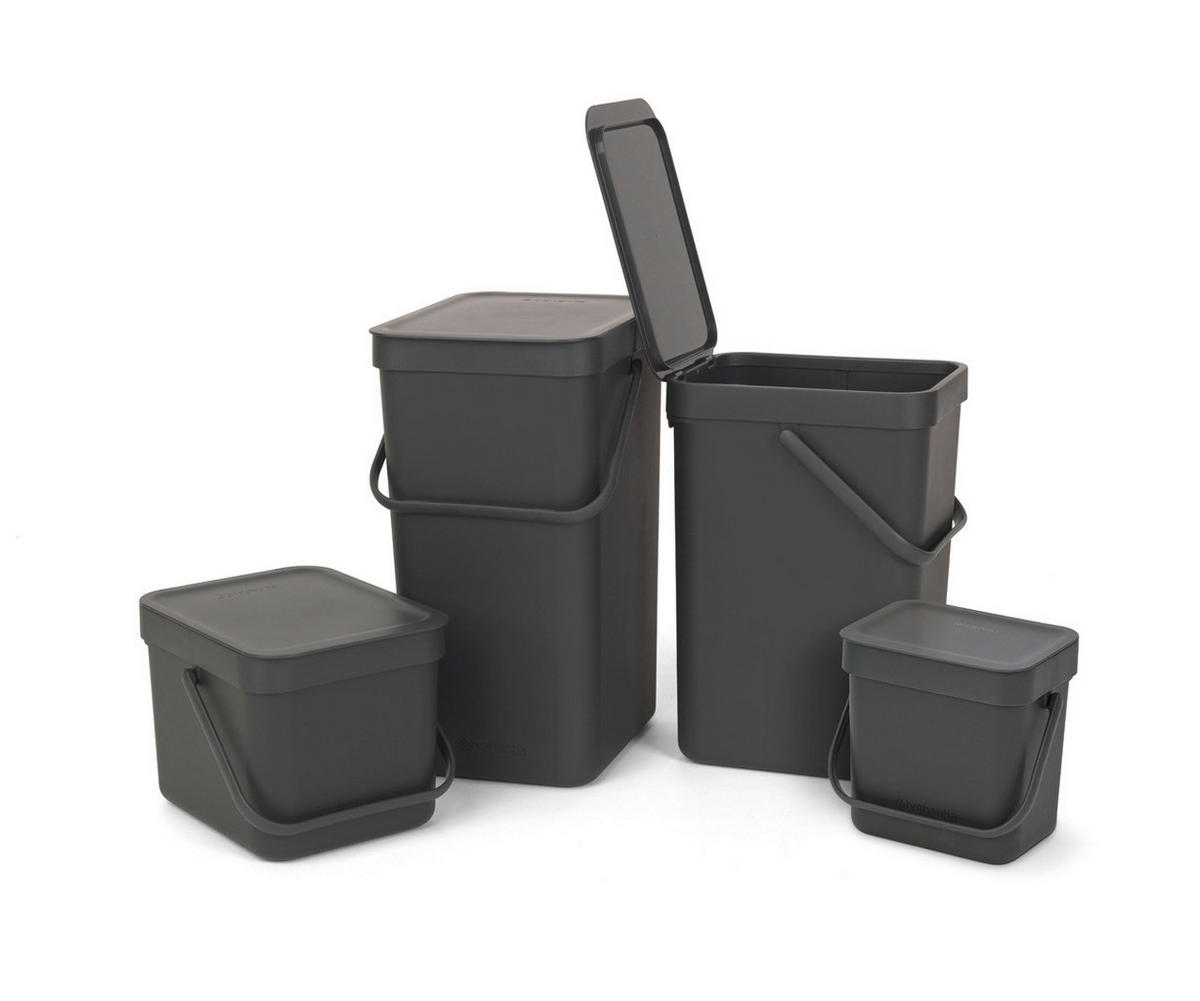 ABFALLEIMER 16 l  Kunststoff  - Dunkelgrau, Basics, Kunststoff (22/40.1/27.9cm) - Brabantia
