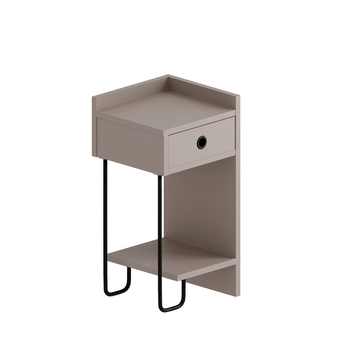 KINDER-NACHTTISCH - Mokka, Design, Holzwerkstoff/Metall (32/61/30cm) - Livetastic