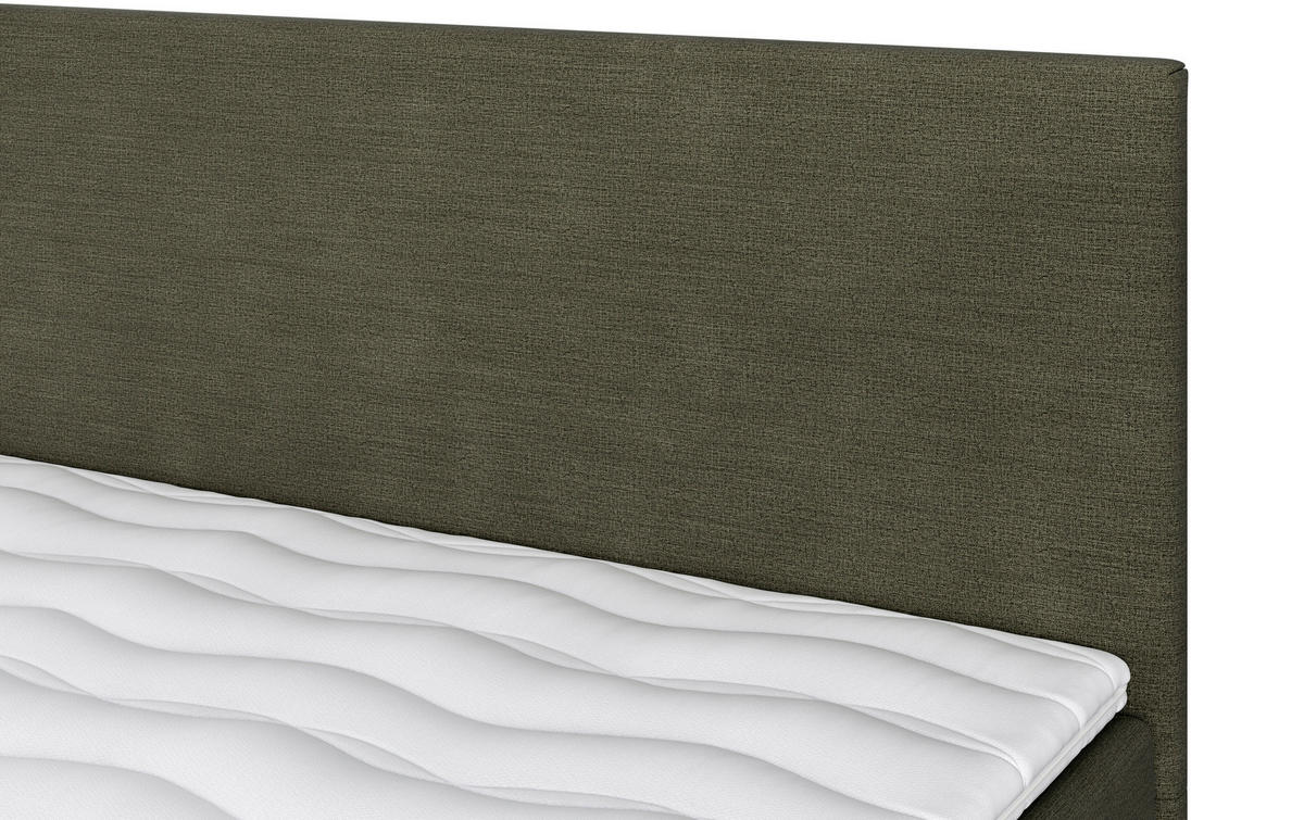 BOXBETT 160/200 cm  in Dunkelgrün  - Dunkelgrün/Dunkelbraun, MODERN, Holzwerkstoff/Textil (160/200cm) - MID.YOU