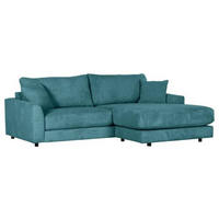 ECKSOFA in Cord Petrol  - Petrol/Schwarz, Design, Kunststoff/Textil (240/175cm) - Landscape
