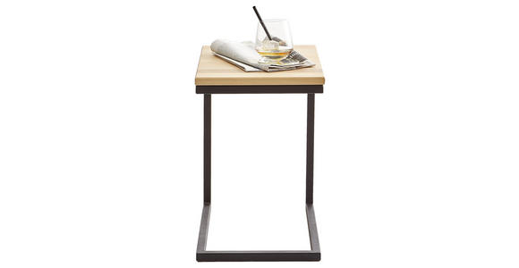 BEISTELLTISCH 30/45/45 cm Kernbuche massiv Schwarz, Buchefarben rechteckig - Buchefarben/Schwarz, Natur, Holz/Metall (30/45/45cm) - Xora
