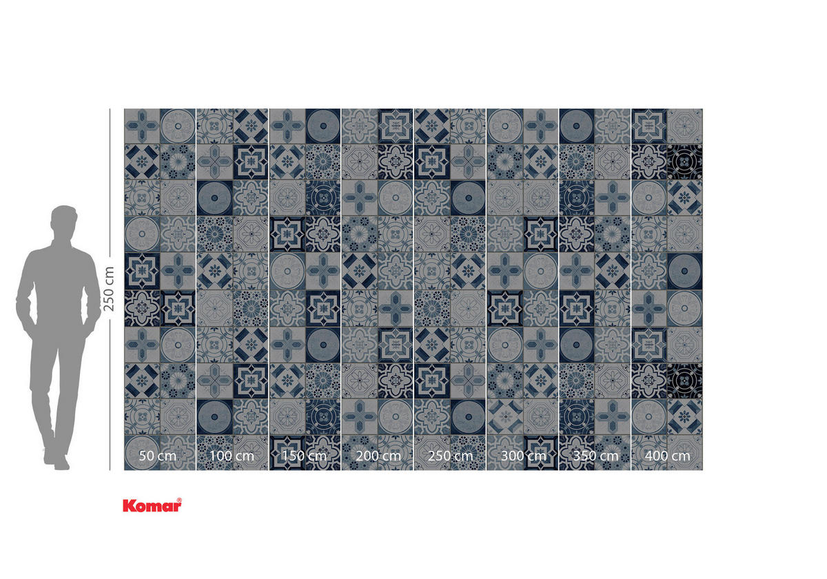 VLIESTAPETE - Blau/Weiß, Basics (400/250cm) - Komar