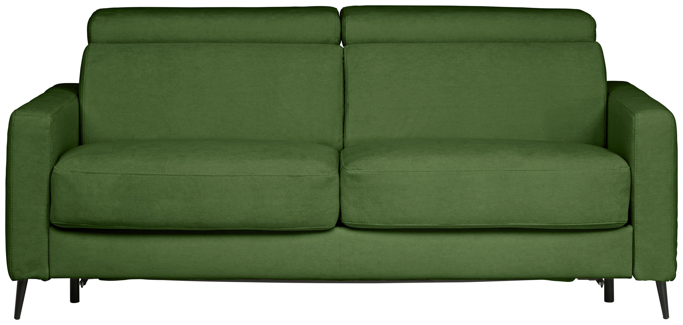 SCHLAFSOFA MIT TEMPUR MATRATZE Velours Grün  - Schwarz/Grün, Design, Textil/Metall (200/85-99/104cm) - Novel