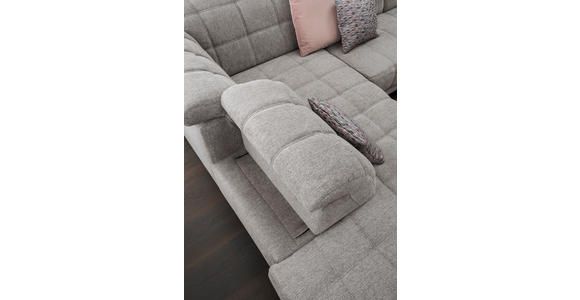 ECKSOFA Grau Webstoff  - Schwarz/Grau, Design, Holz/Textil (216/302cm) - Xora