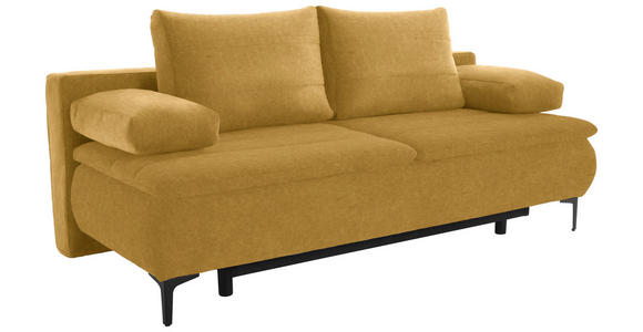 BOXSPRINGSOFA Flachgewebe Goldfarben  - Goldfarben, KONVENTIONELL, Textil/Metall (204/93/100cm) - Novel