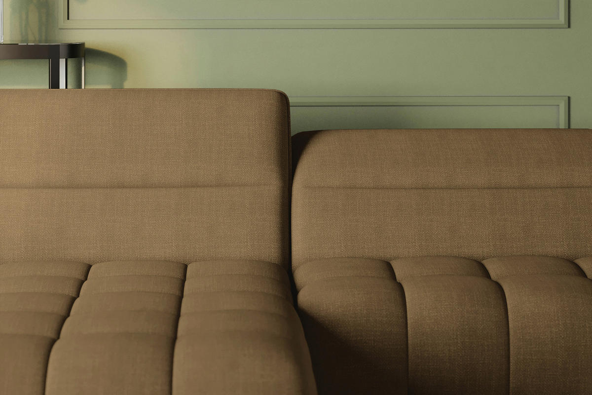 ECKSOFA Olivgrün Flachgewebe Rücken echt, Kopfteilverstellung, Sitztiefenverstellung  - Schwarz/Olivgrün, KONVENTIONELL, Textil/Metall (175/272cm) - Carryhome
