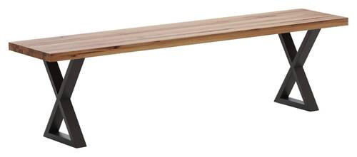 SITZBANK 180/45/40 cm Anthrazit, Eichefarben Eiche  - Eichefarben/Anthrazit, ROMANTIK / LANDHAUS, Holz/Metall (180/45/40cm) - Waldwelt