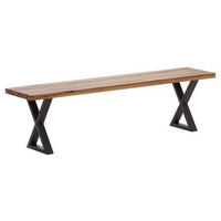 SITZBANK in Holz, Metall Anthrazit, Eichefarben  - Eichefarben/Anthrazit, Romantik / Landhaus, Holz/Metall (180/45/40cm) - Waldwelt