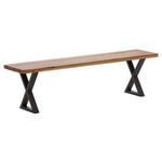 SITZBANK 220/45/40 cm Anthrazit, Eichefarben Eiche  - Eichefarben/Anthrazit, ROMANTIK / LANDHAUS, Holz/Metall (220/45/40cm) - Waldwelt