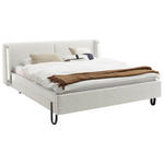 POLSTERBETT Beleuchtung Creme 140/200 cm  - Creme/Schwarz, MODERN, Textil/Metall (140/200cm) - Novel