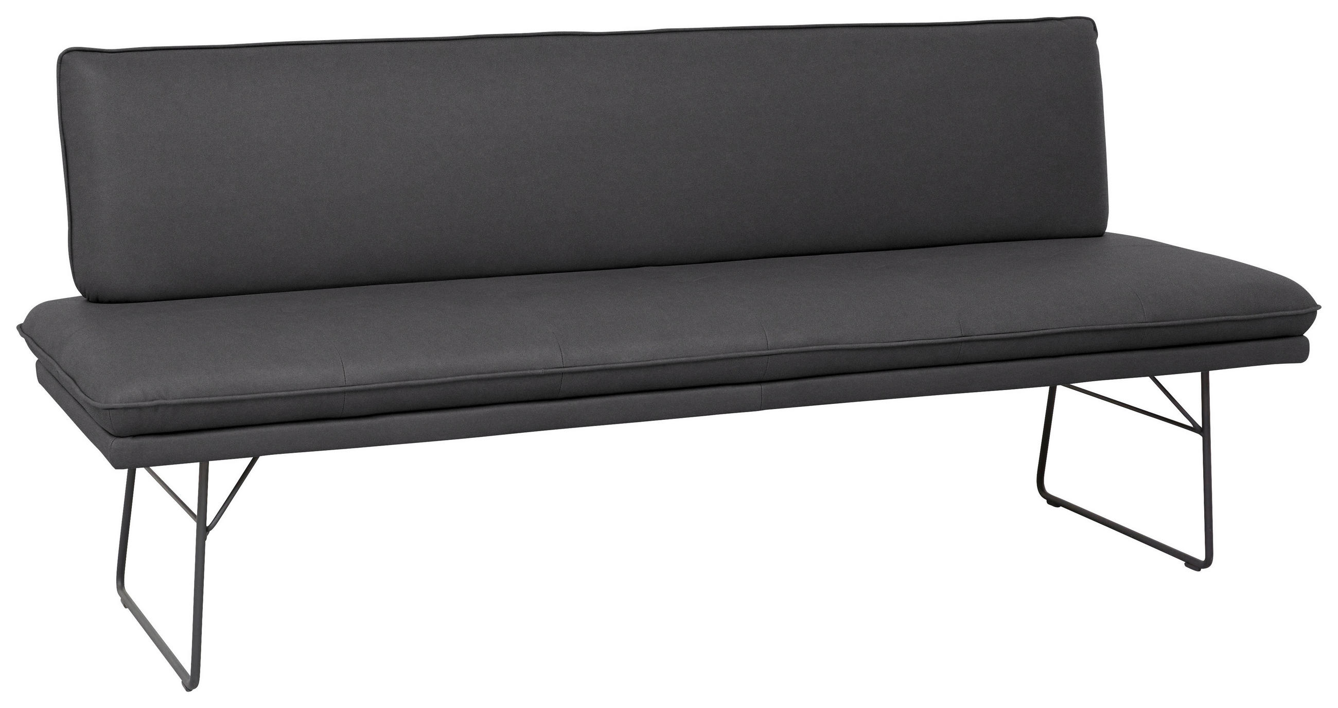 SITZBANK in Metall, Textil Schwarz - Schwarz, Design, Textil/Metall (195/87/65cm) - Dieter Knoll