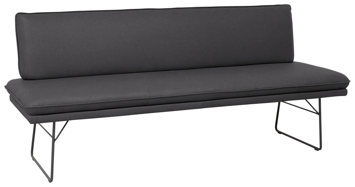 SITZBANK in Metall, Textil Schwarz  - Schwarz, Design, Textil/Metall (195/87/65cm) - Dieter Knoll