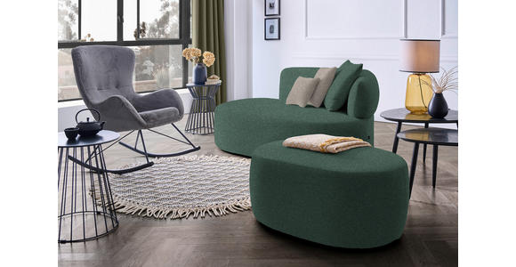 RÉCAMIERE  in Plüsch Dunkelgrün, Graubraun  - Dunkelgrün/Graubraun, MODERN, Kunststoff/Textil (166/86/105cm) - Hom`in