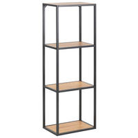 WANDREGAL Schwarz, Eichefarben  - Eichefarben/Schwarz, Trend, Holzwerkstoff/Metall (37/108/24cm) - MID.YOU