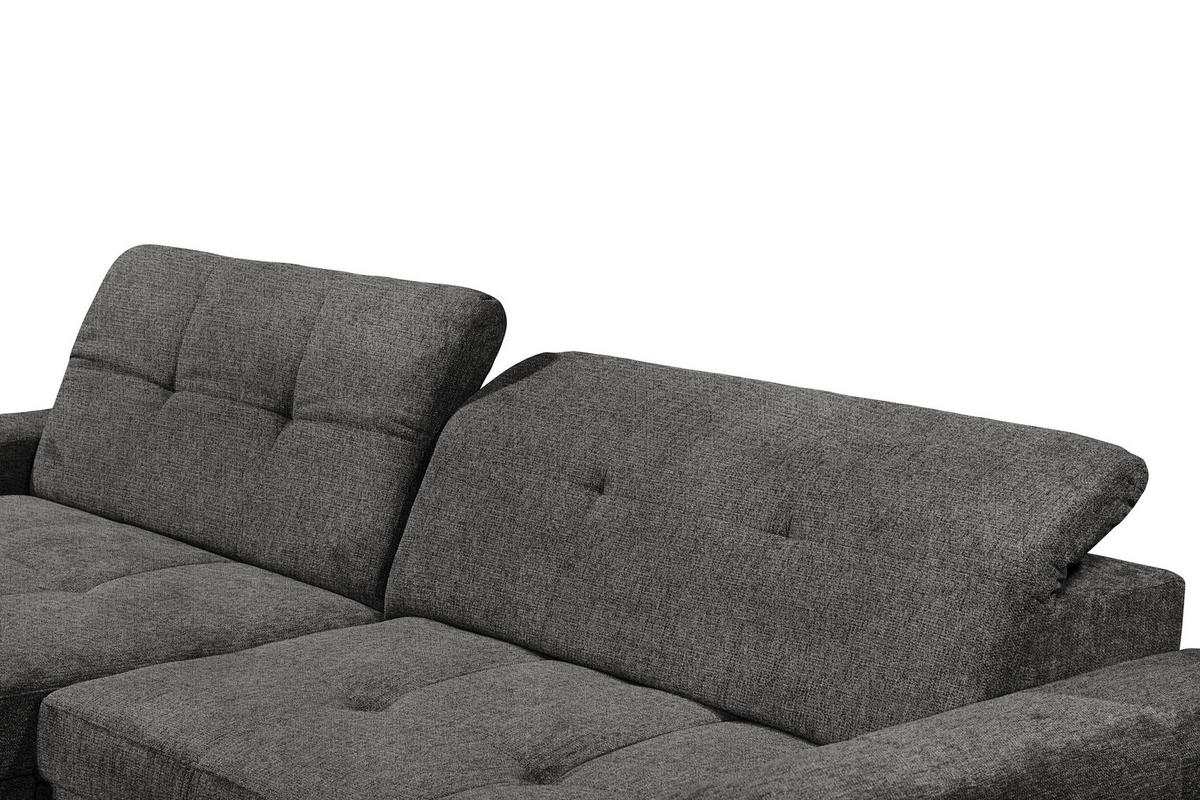 ECKSOFA SORELLA Graphitfarben Chenille Kopfteilverstellung, Sitztiefenverstellung  - Kaschmir/Graphitfarben, Design, Kunststoff/Textil (182/328cm) - MID.YOU
