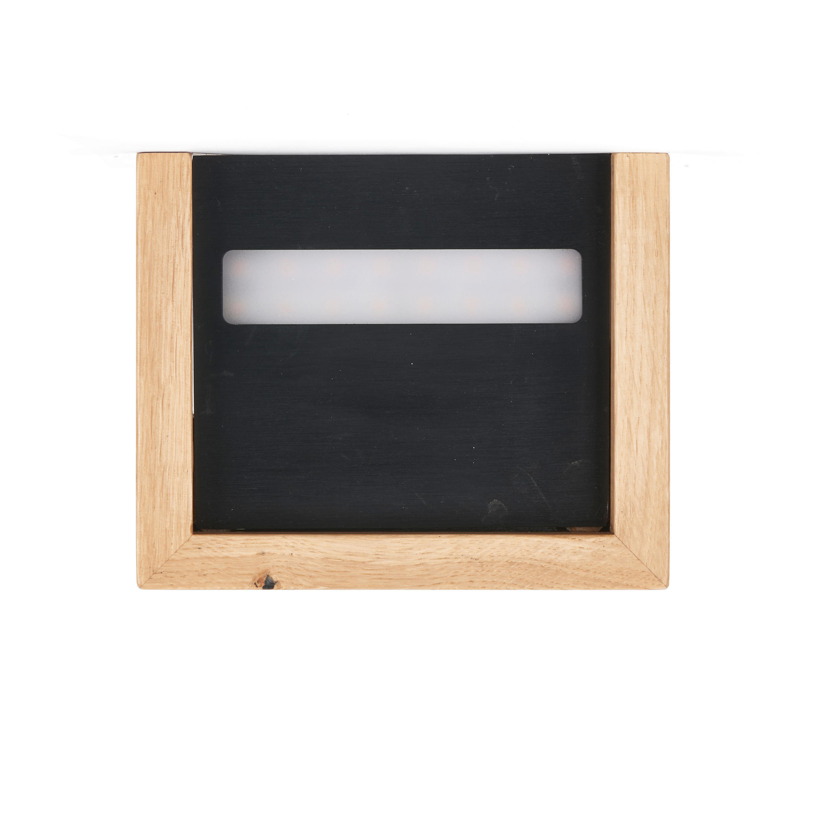 LED-WANDLEUCHTE Wandleuchten Asteiche massiv/Schwarz matt 14/14/12 cm   - Wildeiche, Natur, Holz (14/14/12cm) - Ambiente