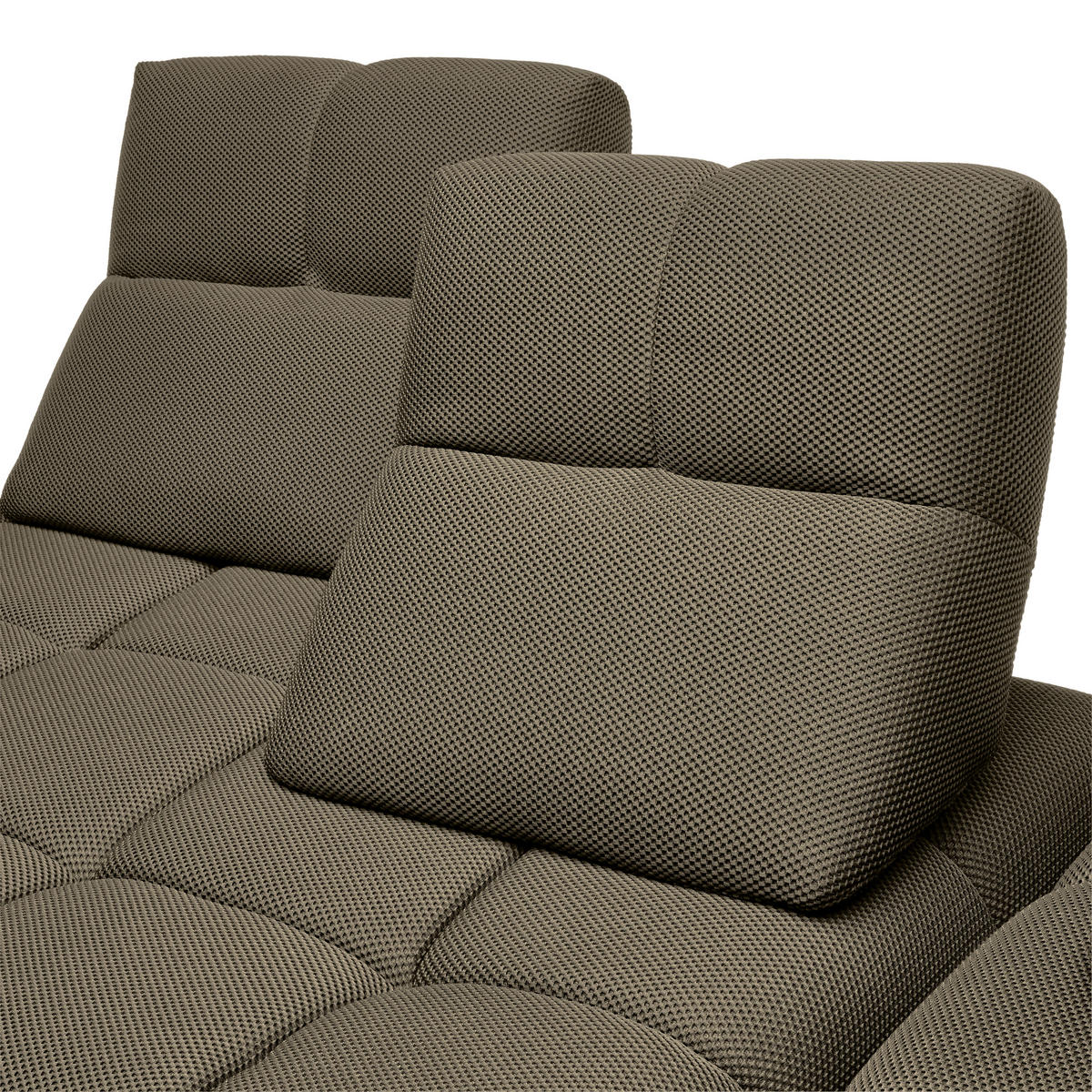 ECKSOFA in Struktur Graubraun  313/233 cm  - Graubraun/Schwarz, Design, Kunststoff/Textil (313/233cm) - Emilio Belluti
