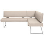 ECKBANK 208/137 cm  in Creme, Edelstahlfarben  - Edelstahlfarben/Creme, Design, Textil/Metall (208/137cm) - Dieter Knoll