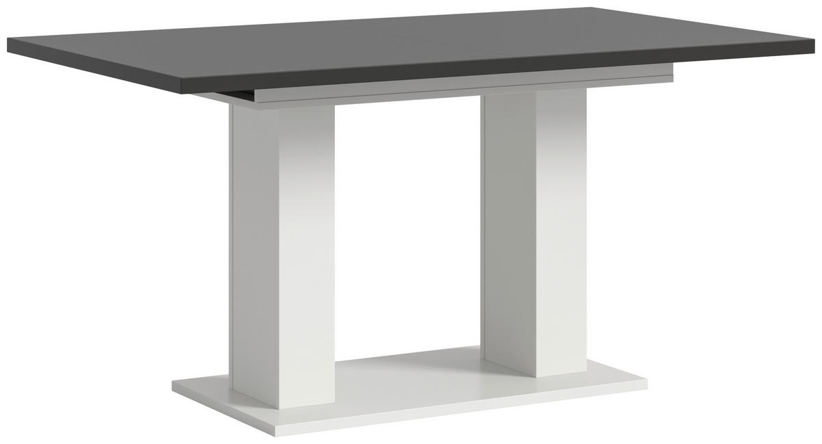 AUSZIEHTISCH Grau rechteckig  ausziehbar  - Weiß/Grau, KONVENTIONELL, Holzwerkstoff (150-190/90/76cm) - MID.YOU