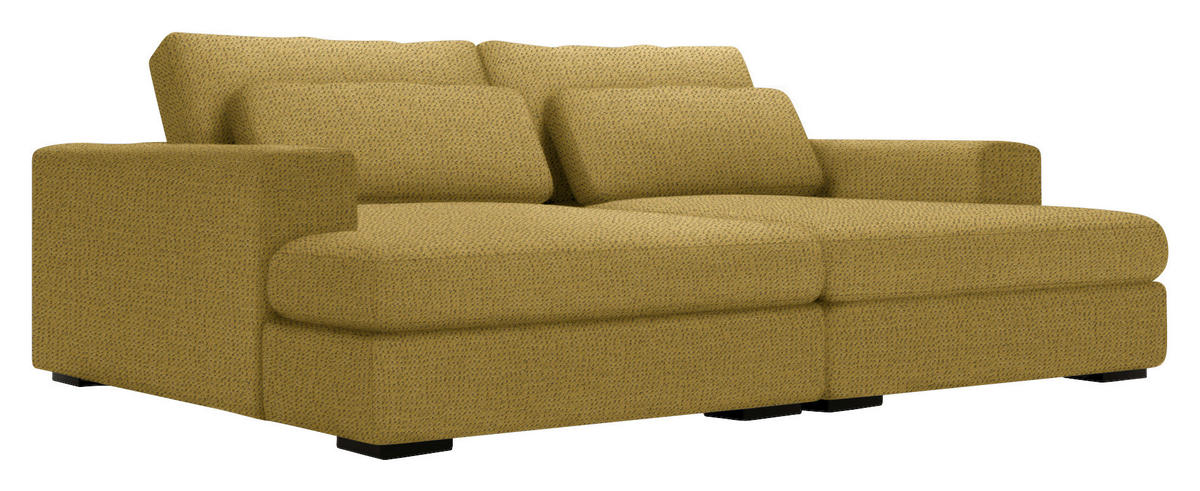 BIGSOFA in Chenille Currygelb  - Currygelb/Schwarz, Design, Textil (223/80/158cm) - Lomoco