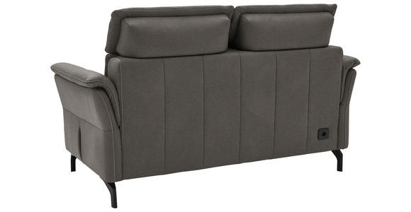 2-SITZER-SOFA in Mikrofaser Schieferfarben  - Schieferfarben/Schwarz, KONVENTIONELL, Textil/Metall (178/103/95cm) - Dieter Knoll