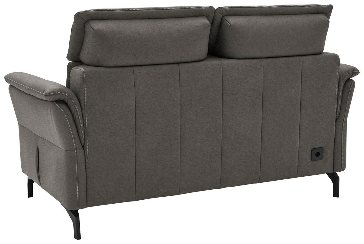 2-SITZER-SOFA in Mikrofaser Schieferfarben  - Schieferfarben/Schwarz, KONVENTIONELL, Textil/Metall (178/103/95cm) - Dieter Knoll