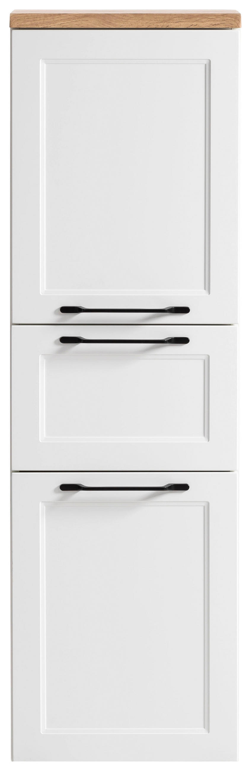 MIDISCHRANK 40/130/35 cm  - Eiche Wotan/Schwarz, ROMANTIK / LANDHAUS, Holzwerkstoff/Kunststoff (40/130/35cm) - Xora