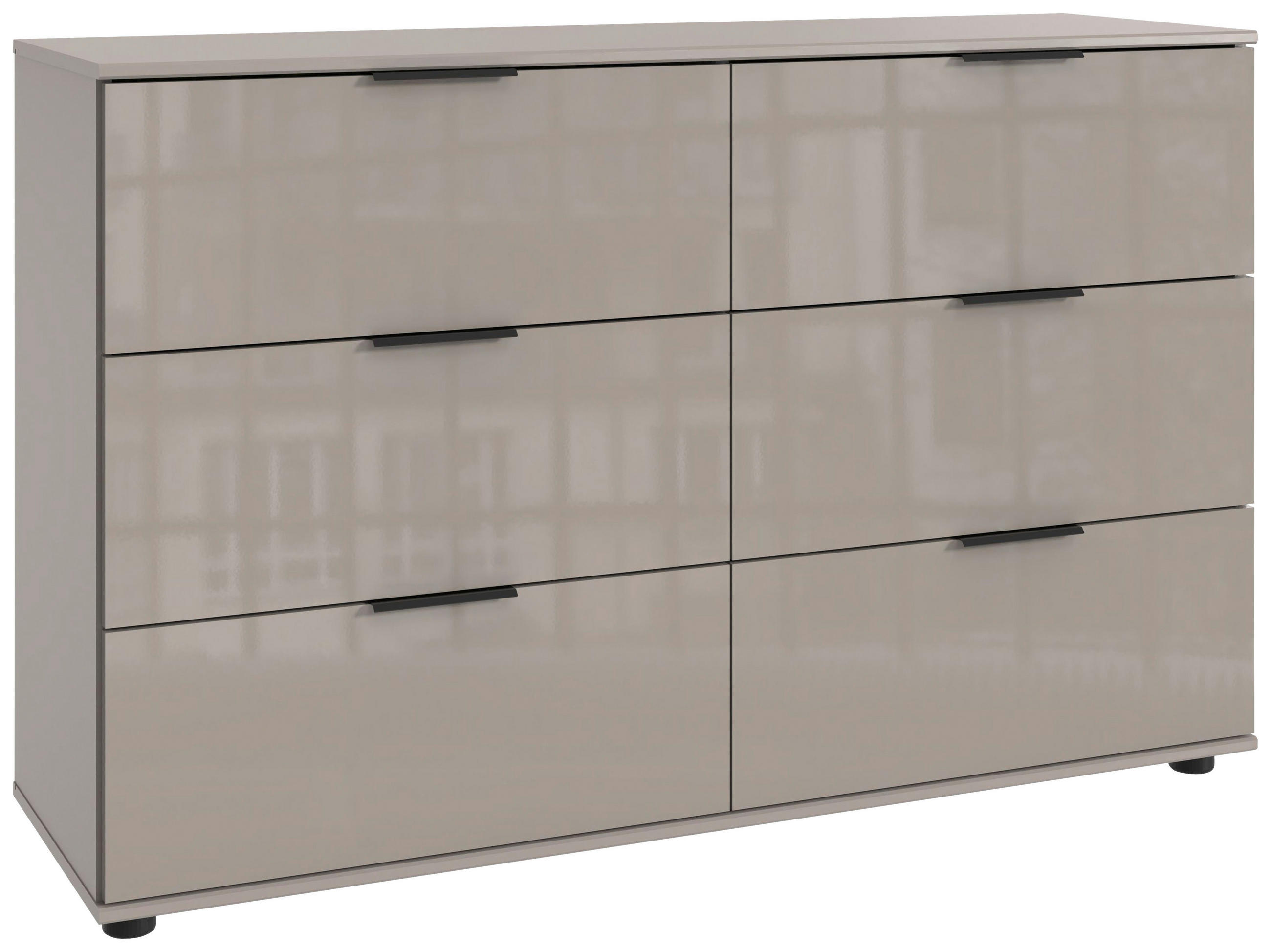 SIDEBOARD  130/83/41 cm 6 Schublade(n)  - Schwarz/Sahara, KONVENTIONELL, Glas/Holzwerkstoff (130/83/41cm) - Boxxx