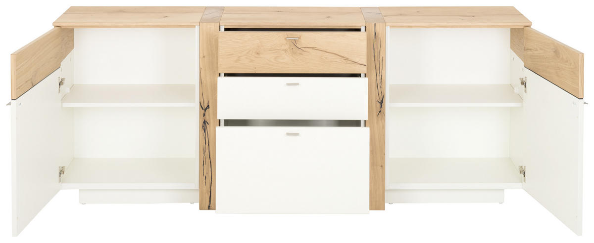 SIDEBOARD  in 196/78/43 cm  - Edelstahlfarben/Eichefarben, Design, Holz/Holzwerkstoff (196/78/43cm) - Venjakob