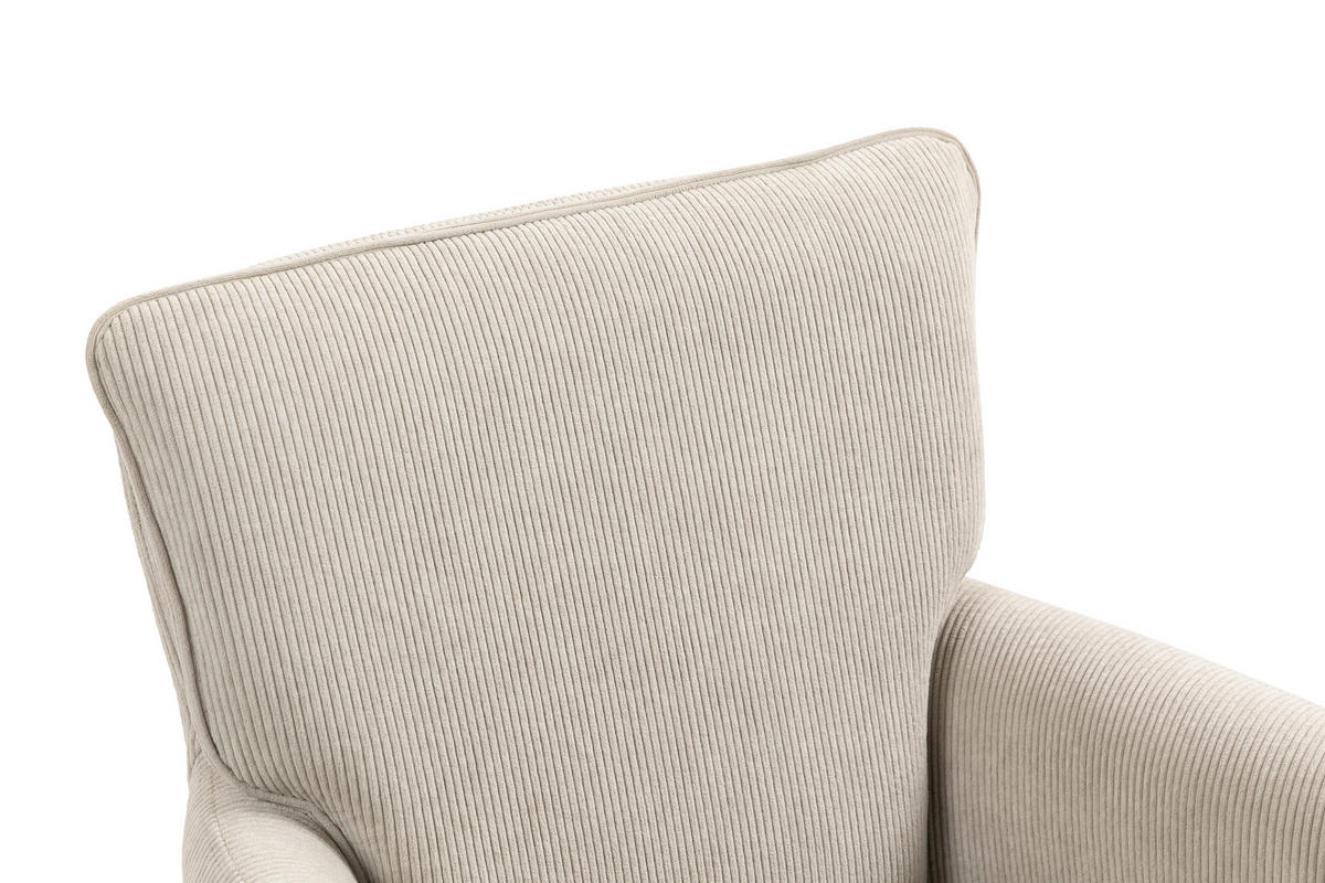 ARMLEHNSTUHL  in Eisen Cord  - Beige/Schwarz, KONVENTIONELL, Textil/Metall (60/95/67cm) - MID.YOU