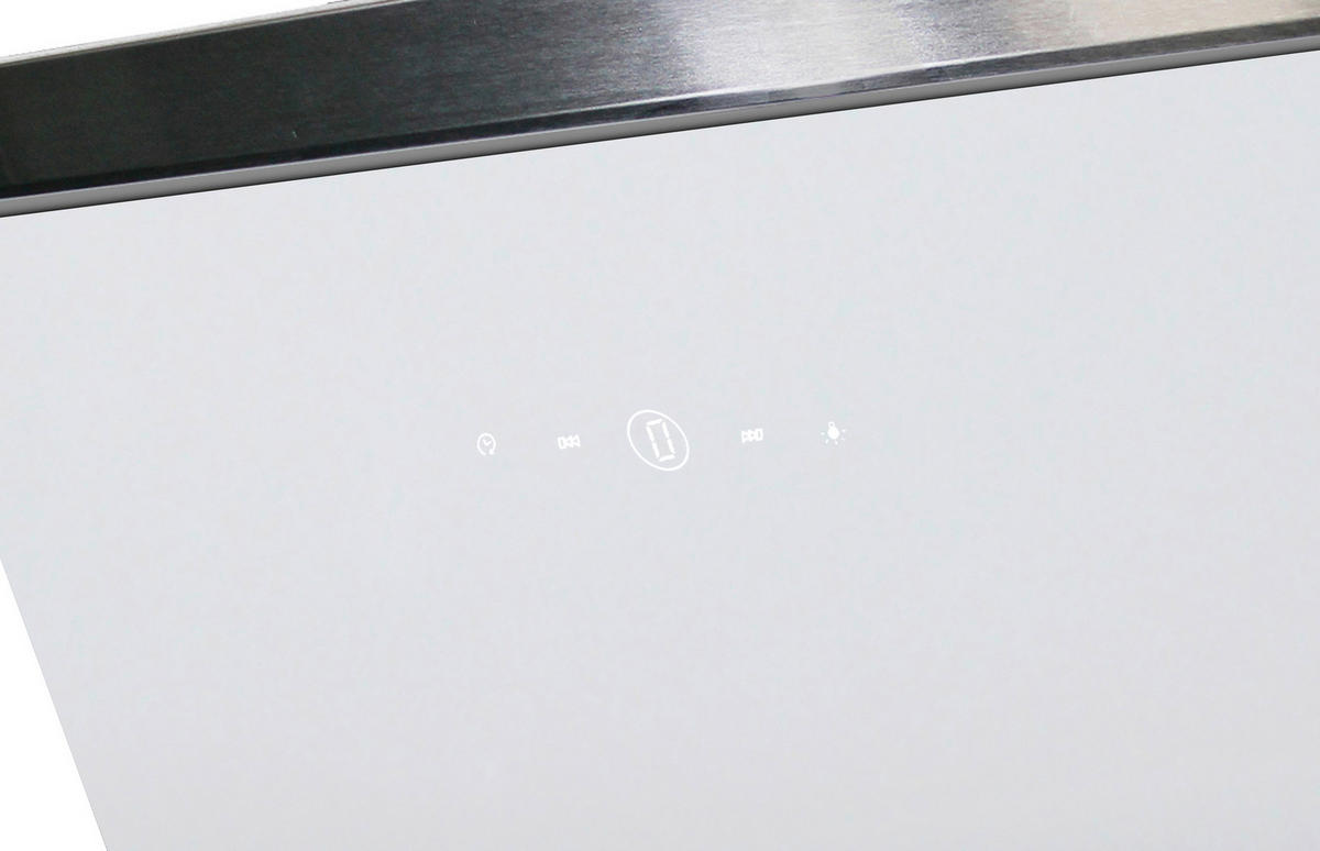 DUNSTABZUGSHAUBE CH89090W  - Weiß, Trend, Glas/Metall (89,5/74,2-109,2/38,5cm) - Respekta