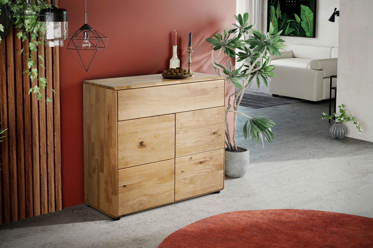 KOMMODE , 100/89/40 cm, 1 Schublade(n)  - Wildeiche, Design, Holz (100/89/40cm) - Livetastic