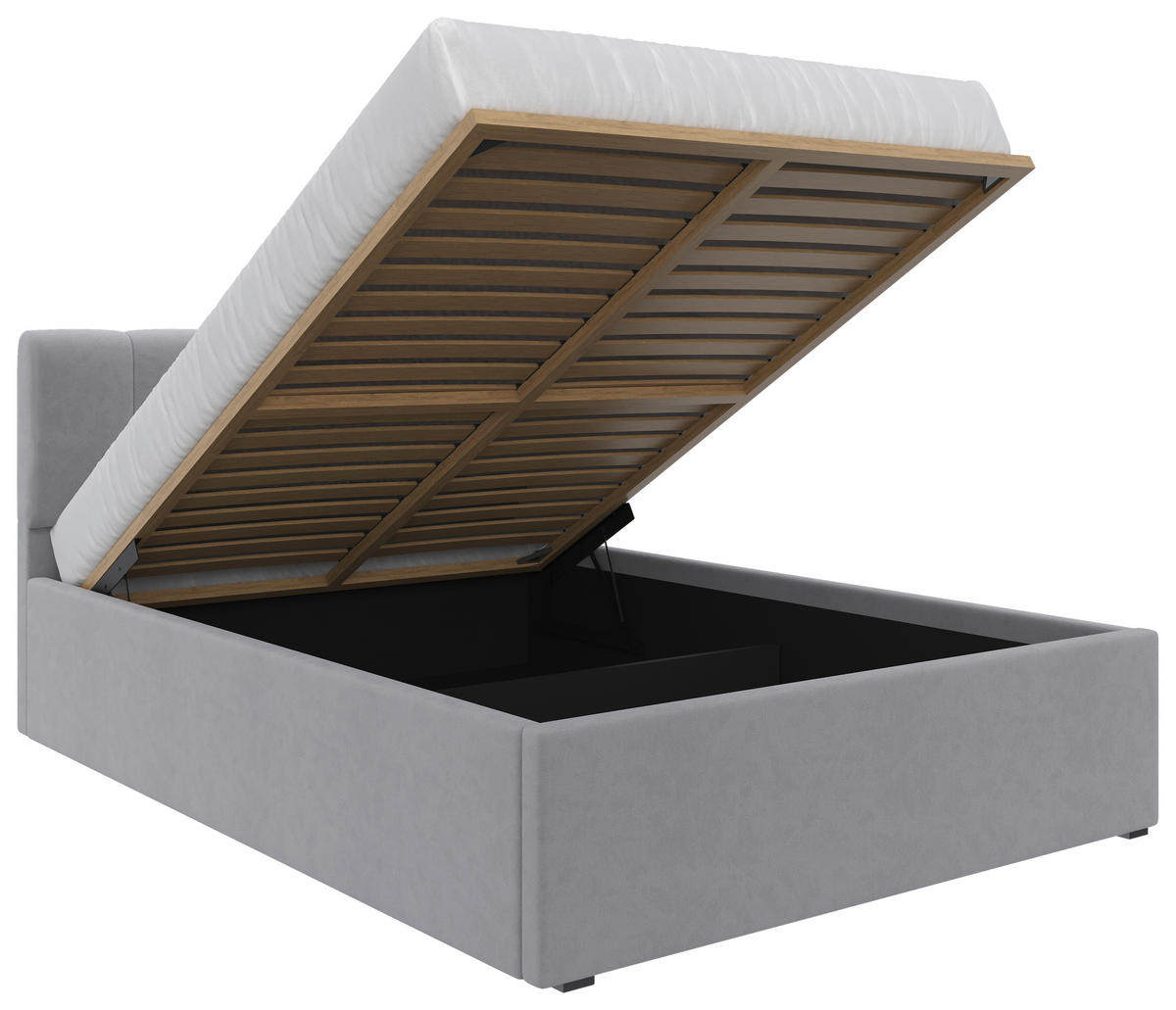 POLSTERBETT 140/200 cm  in Silberfarben  - Silberfarben/Schwarz, Design, Holz/Kunststoff (140/200cm) - Stylife