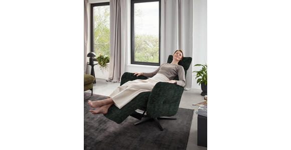 RELAXSESSEL in Textil Waldgrün  - Waldgrün/Schwarz, Design, Textil/Metall (82/113/90cm) - Dieter Knoll