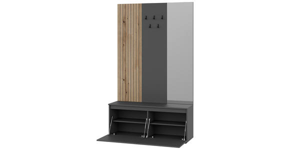GARDEROBE  in 120/200/36,6 cm  - Eichefarben/Anthrazit, KONVENTIONELL, Holzwerkstoff (120/200/36,6cm) - Carryhome