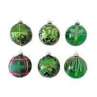 VIANOČNÁ GUĽA   - zlatá/zelená, Lifestyle, kov/plast (8cm) - X-Mas