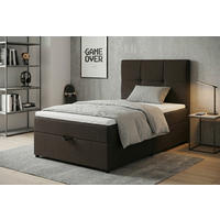 BOXBETT 100/200 cm,  in Braun, Bettkasten, Topper,  - Schwarz/Braun, MODERN, Kunststoff/Textil (100/200cm) - MID.YOU