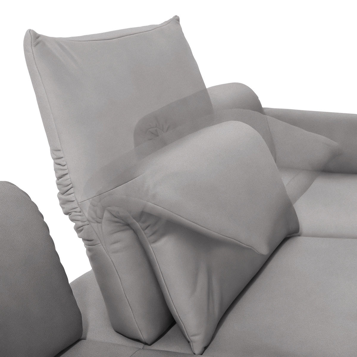 ECKSOFA in Echtleder Hellgrau  308/173 cm  - Anthrazit/Hellgrau, Design, Leder/Metall (308/173cm) - Joop!