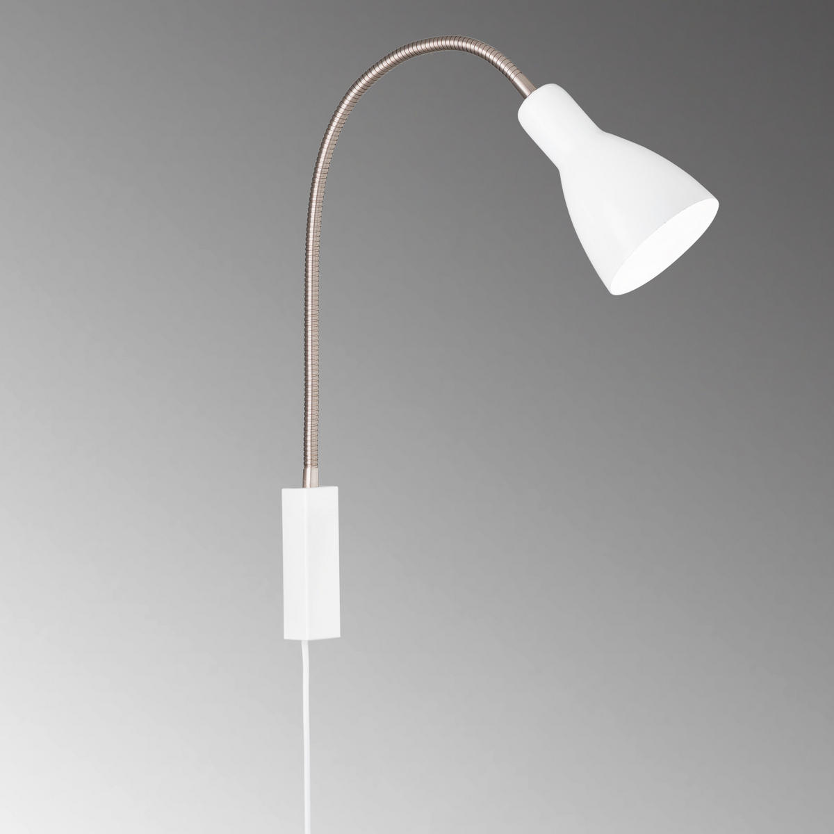 WANDLEUCHTE - Weiss/Nickelfarben, Basics, Metall (52/11/40cm) - Fischer & Honsel