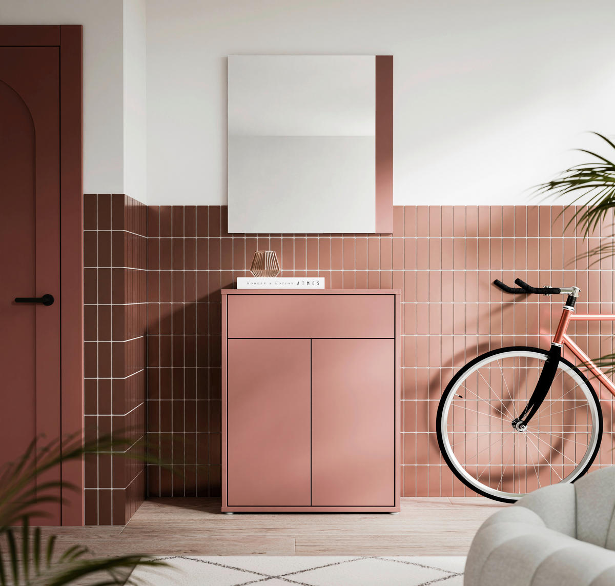 GARDEROBE  in 74,5/200/34,9 cm  - Terracotta, MODERN, Holzwerkstoff (74,5/200/34,9cm) - Carryhome