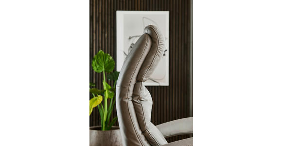 RELAXSESSEL in Leder Greige  - Edelstahlfarben/Greige, Design, Leder/Metall (76/119/86cm) - Dieter Knoll