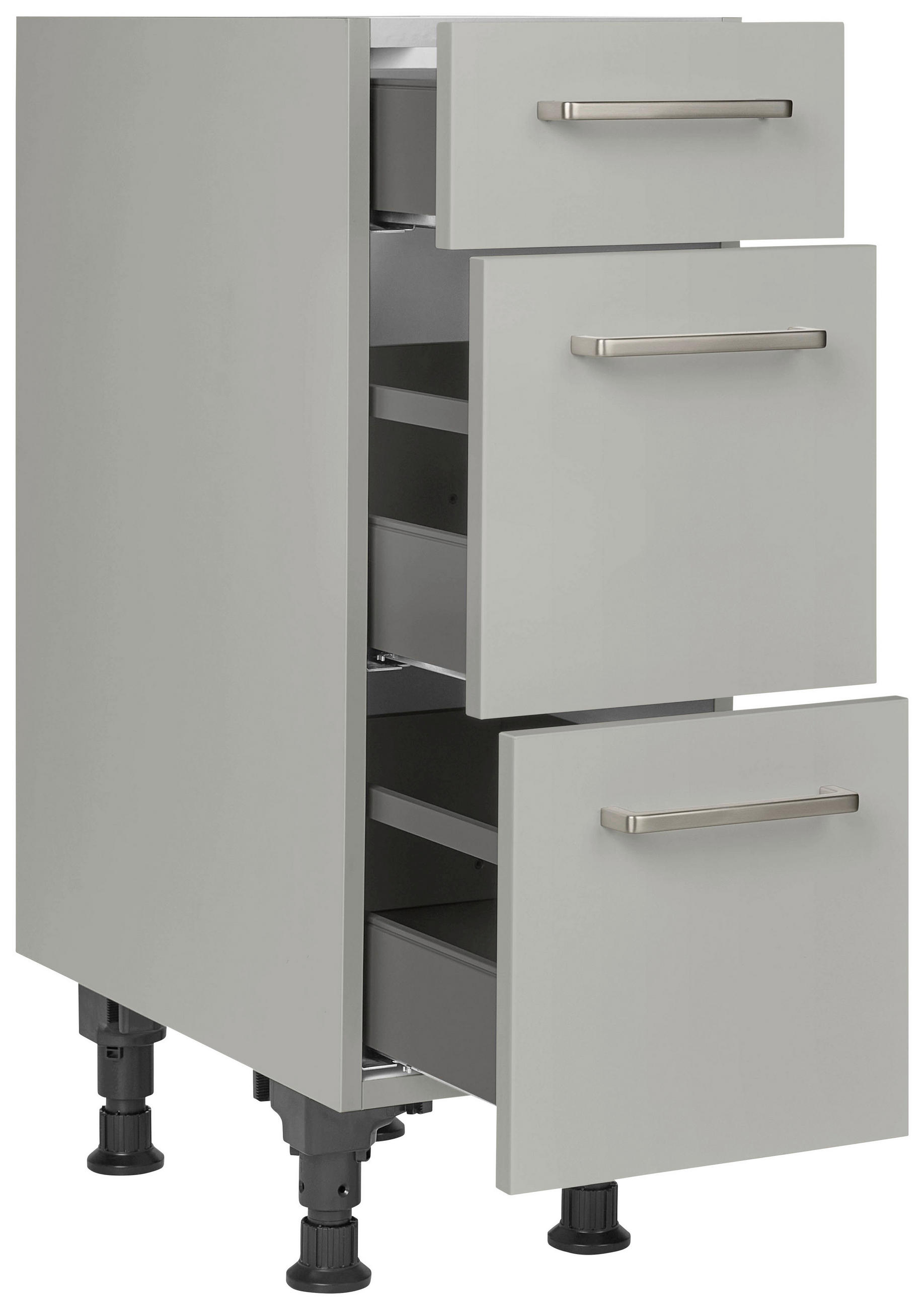 SCHUBKASTENUNTERSCHRANK 30/87/56 cm  in Grau  - Edelstahlfarben/Grau, MODERN, Holzwerkstoff/Metall (30/87/56cm) - Nobilia