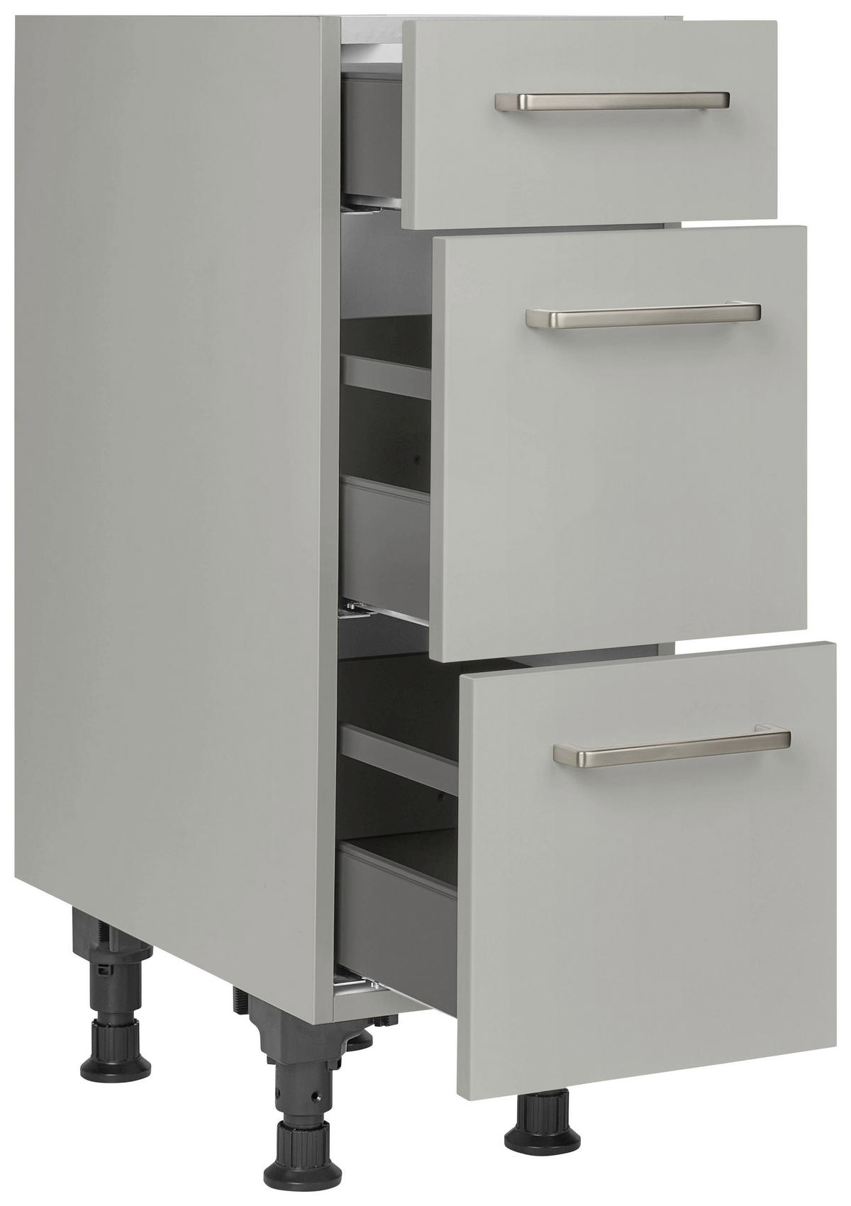 SCHUBKASTENUNTERSCHRANK 30/87/56 cm  in Grau  - Edelstahlfarben/Grau, MODERN, Holzwerkstoff/Metall (30/87/56cm) - Nobilia