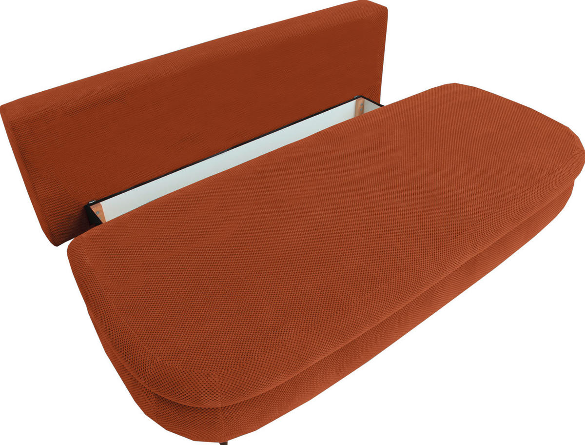 SCHLAFSOFA in Webstoff, Plüsch Rostfarben  - Rostfarben/Schwarz, Design, Textil (213/89/105cm) - Novel