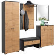 GARDEROBE 7-teilig  in 240/200/34 cm  - Eichefarben/Anthrazit, Design, Holzwerkstoff (240/200/34cm) - Moderano