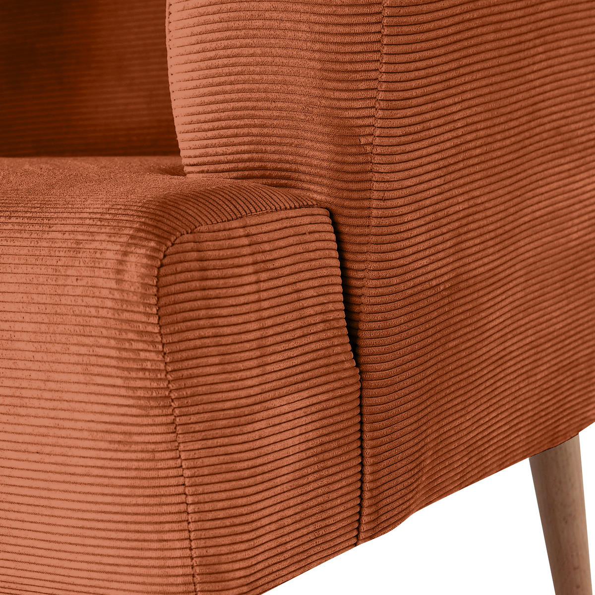 SESSEL in Cord Rostfarben  - Rostfarben/Buchefarben, Design, Holz/Textil (85/71/80cm) - MID.YOU