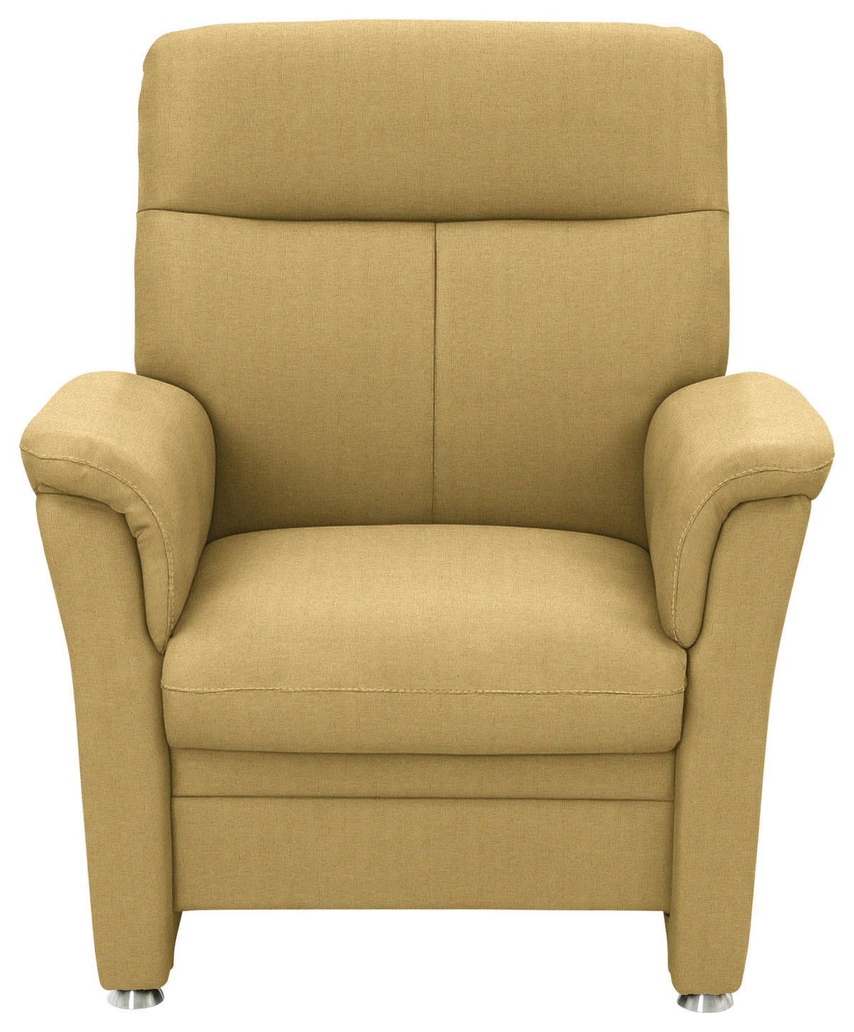 SESSEL in Flachgewebe Gelb  - Gelb/Alufarben, KONVENTIONELL, Textil/Metall (90/100/89cm) - Beldomo Comfort