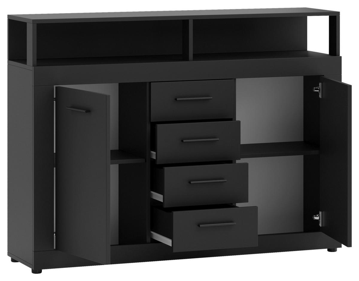 KOMMODE  in 119/96/32 cm  - Anthrazit/Schwarz, Design, Holzwerkstoff/Kunststoff (119/96/32cm) - MID.YOU