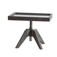 NACHTTISCH 52/34-53/42 cm  in massiv Akazie Grau  - Grau, Design, Glas/Holz (52/34-53/42cm) - Hasena