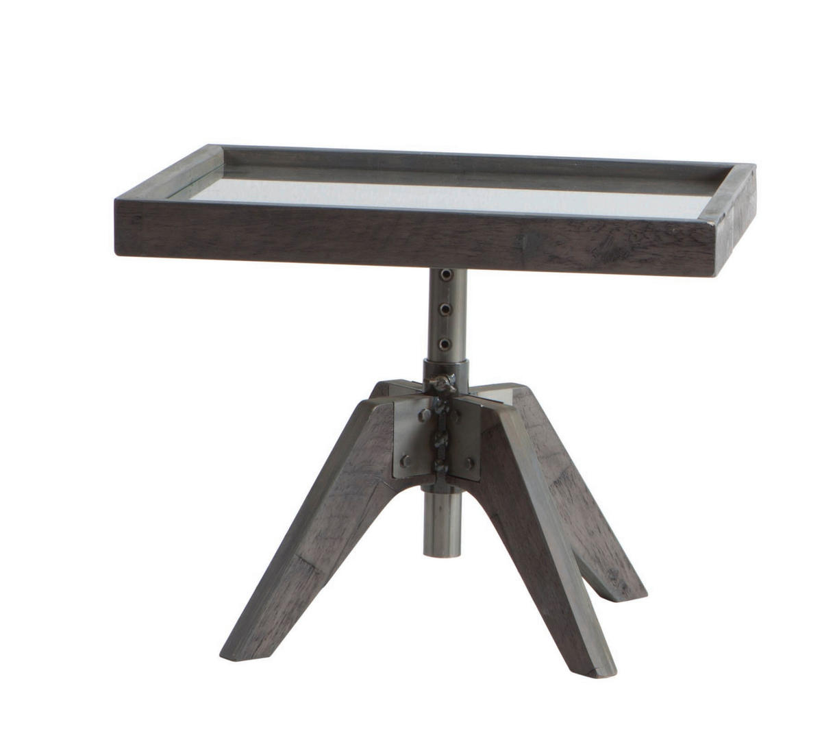 NACHTTISCH 52/34-53/42 cm  in massiv Akazie Grau  - Grau, Design, Glas/Holz (52/34-53/42cm) - Hasena